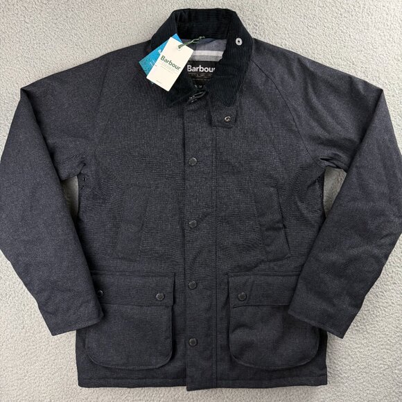 Barbour Jacket Men Medium Navy Blue Winter Bedale Waterproof Padded Quilted Coat - Picture 1 of 12